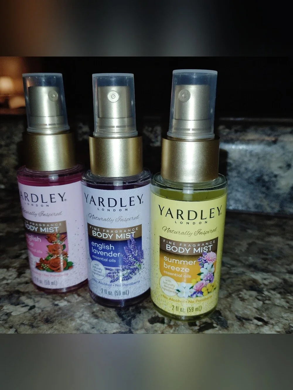 Listing Title: Yardley London Fine Fragrance Body Mist Set (3 Bottles) - 2 fl oz
